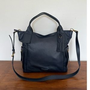 Fossil • Leather Emerson Crossbody Tote Bag in Midnight Navy Blue
